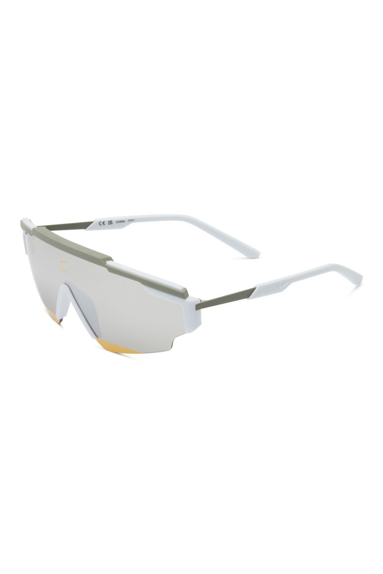 Marquee Edge 64mm Oversize Shield Sunglasses, Alternate, color, MAT FOOTBALL GREY / CHROME MIR