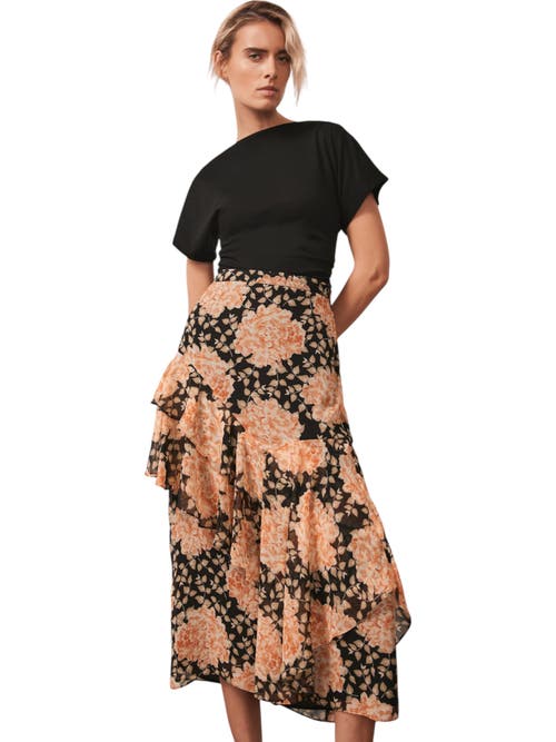 Mint Velvet Print Midi Skirt