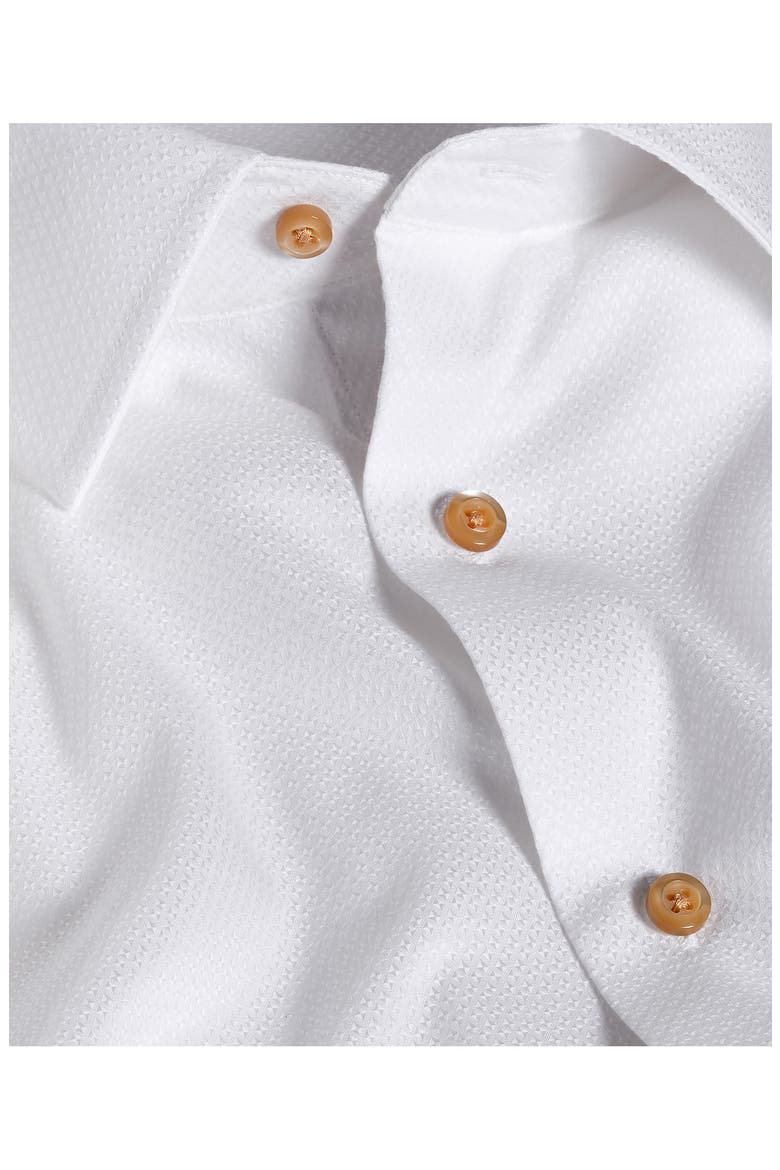 Trim Fit Dobby Cotton Dress Shirt, Alternate, color, WHITE