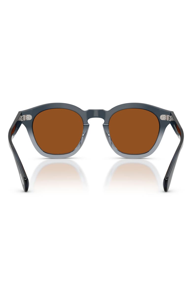 Oliver Peoples Boudreau La 48mm Round Sunglasses, Alternate, color, Twilight Gradient / Brown