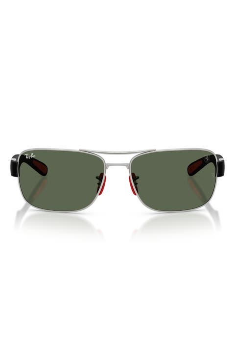 x Scuderia Ferrari 64mm Oversize Double Bridge Square Sunglasses