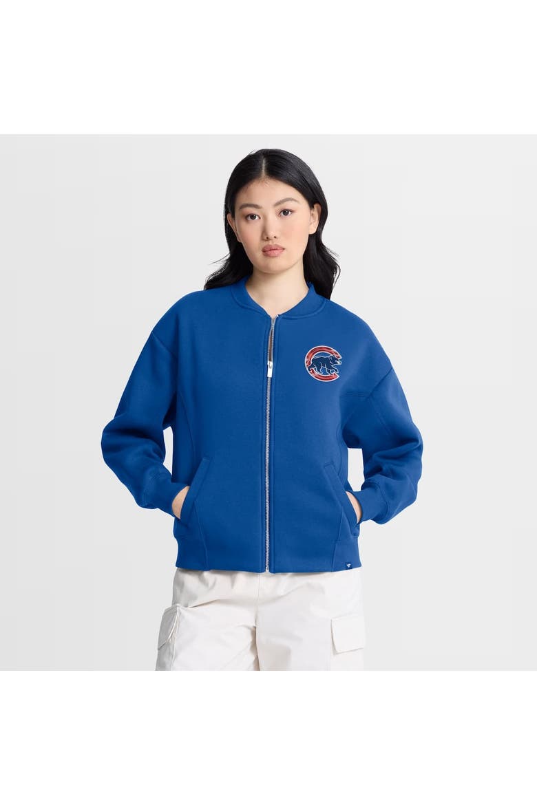 Women's Fanatics Royal Chicago Cubs Oversized Rage Against Full-Zip Jacket, Alternate, color, Royal