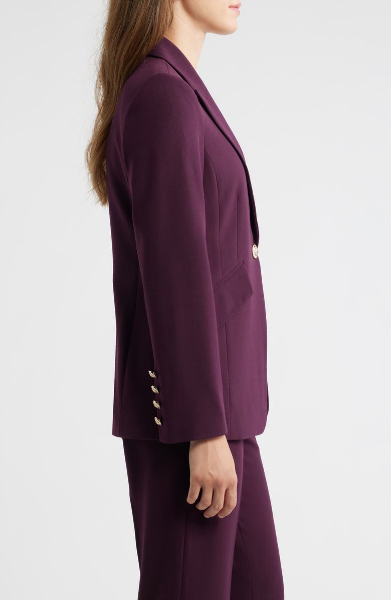 Tahari ASL One-Button Blazer, Alternate, color, Plum