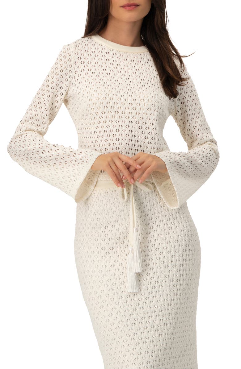 IVONNE Textured Knit Top with Flared Sleeves, Main, color, Natural