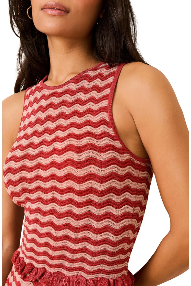 The Diana Wavy Stripe Sleeveless Top, Alternate, color, ROOFTOP RED