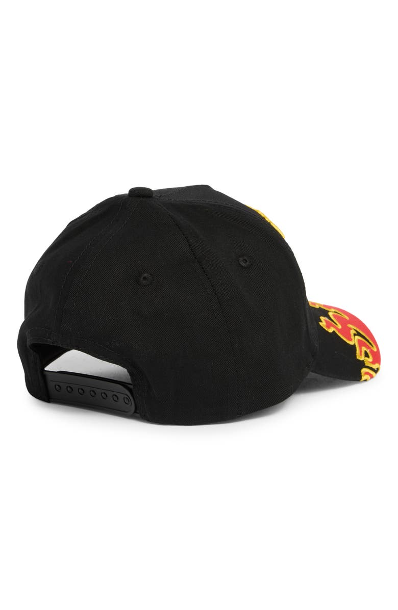 USPA ACCESSORIES Hot Wheels Flames Baseball Cap, Alternate, color, Black