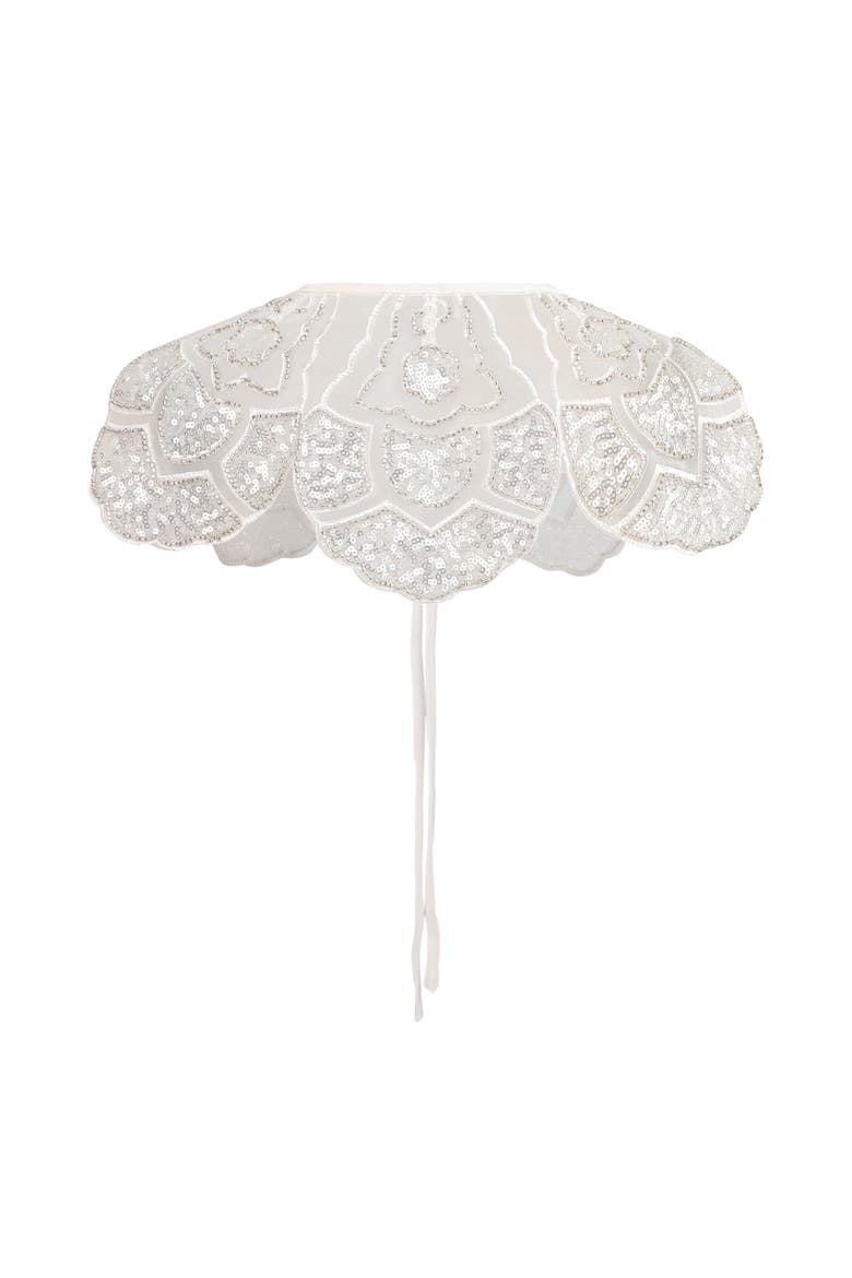 Floral Embroidered Stole, Alternate, color, White