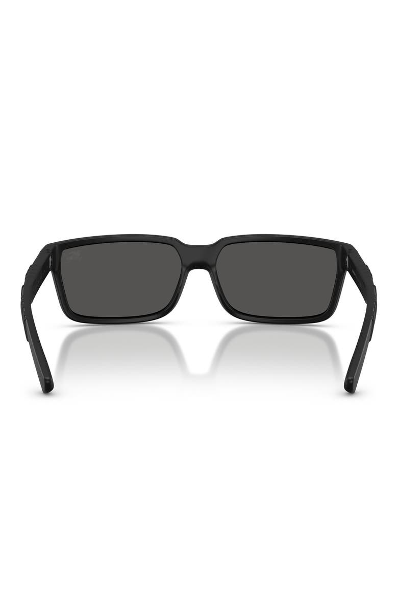 61mm Rectangle Sunglasses, Alternate, color, MATTE BLACK / DARK GREY