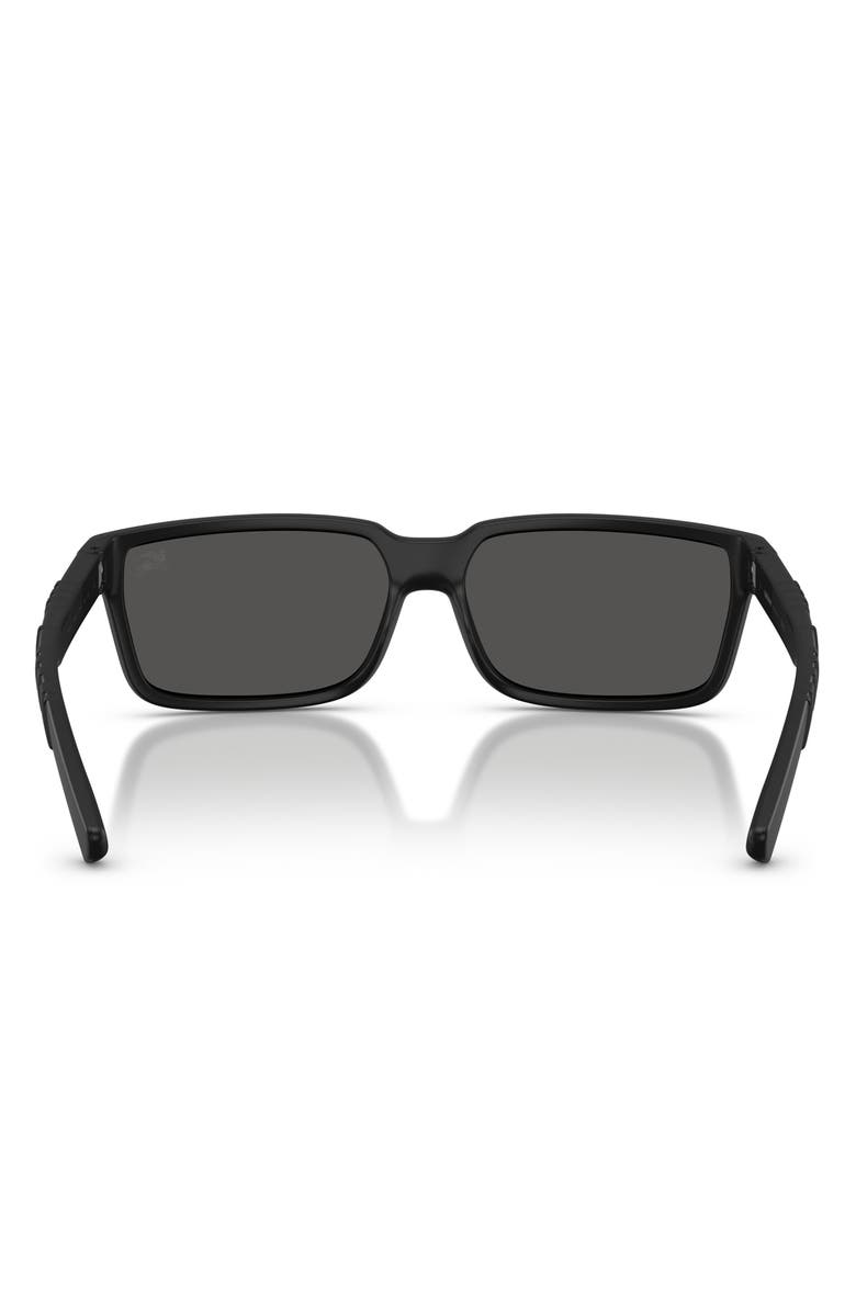 Burberry 61mm Rectangle Sunglasses, Alternate, color, Matte Black / Dark Grey