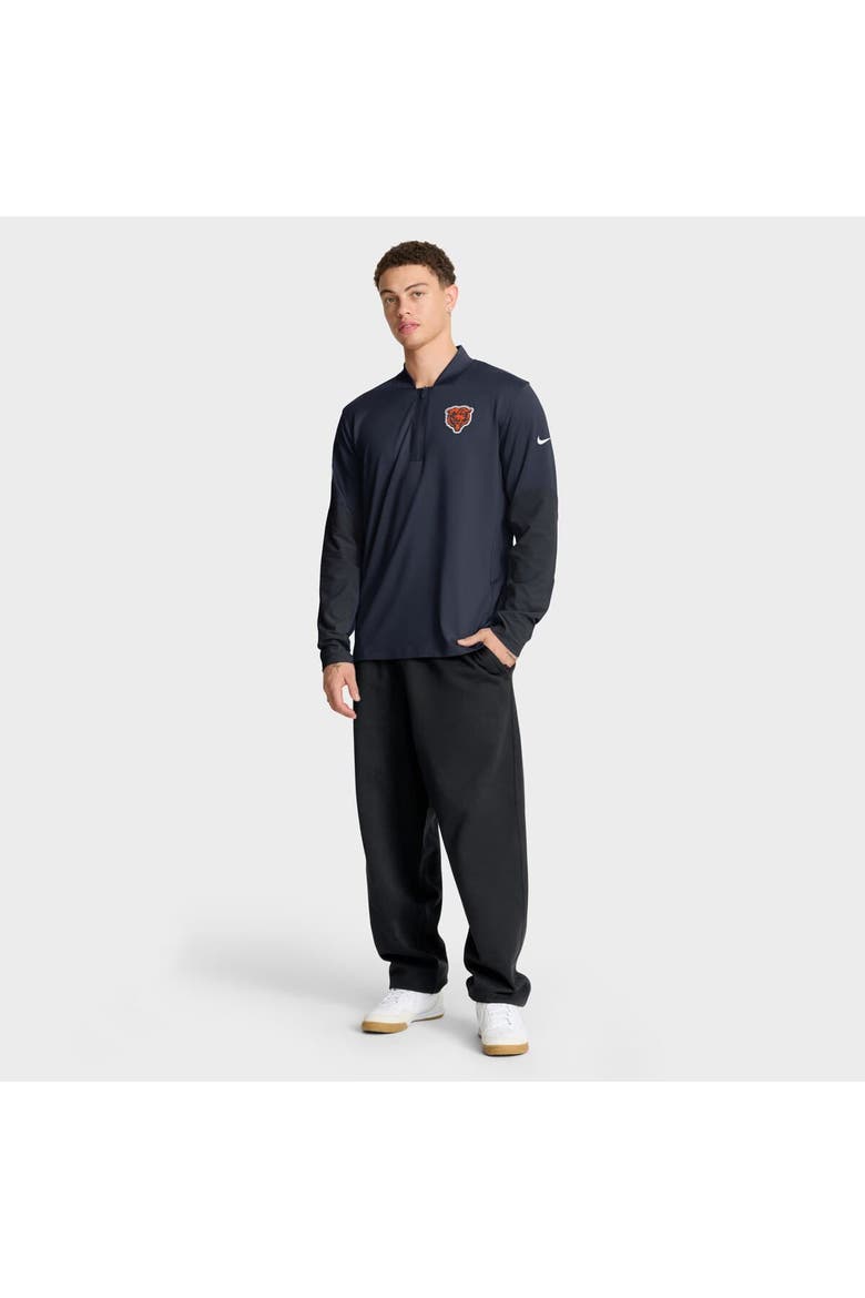 Men's Nike Navy Chicago Bears Sideline Dri-FIT Half-Zip Pullover, Alternate, color, Navy
