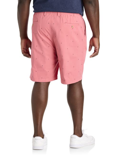 Harbor Bay By Dxl Big & Tall Elastic-waist Shorts In Pink Palm
