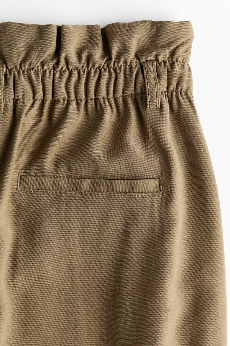 Barrel-leg Paper-bag Pants, Alternate, color, Light khaki green
