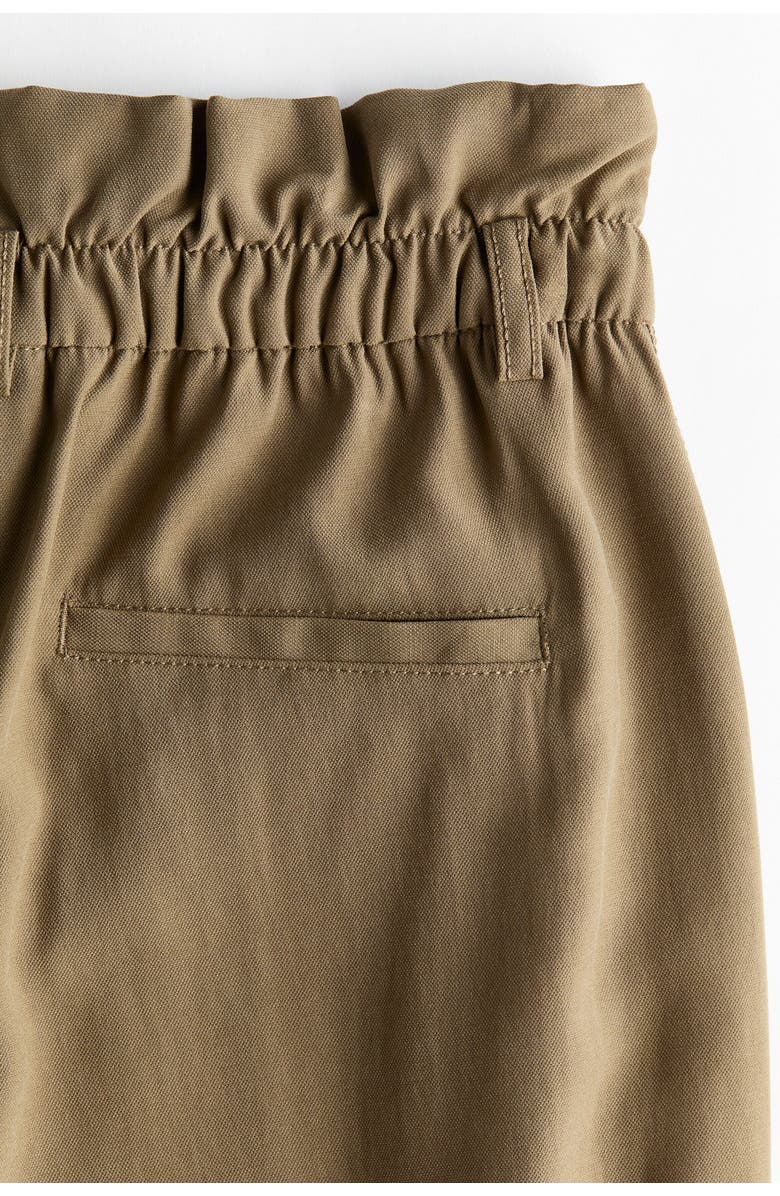 H&M Barrel Paper Bag Trousers, Alternate, color, Light Khaki Green