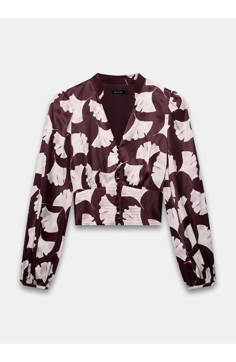 MINT VELVET Leaf Print Top, Alternate, color, Burgundy