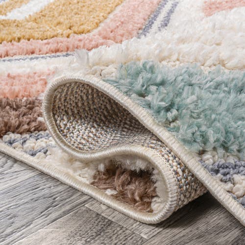 Jonathan Y Elin Chevron High-low Area Rug In Multi/cream