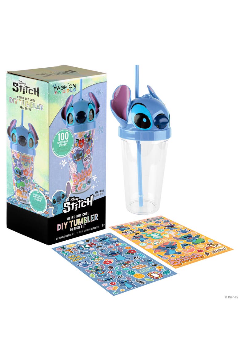 Disney Stitch Tumbler Kit 16 oz Cup, 100 Stickers, Main, color, Multicolored
