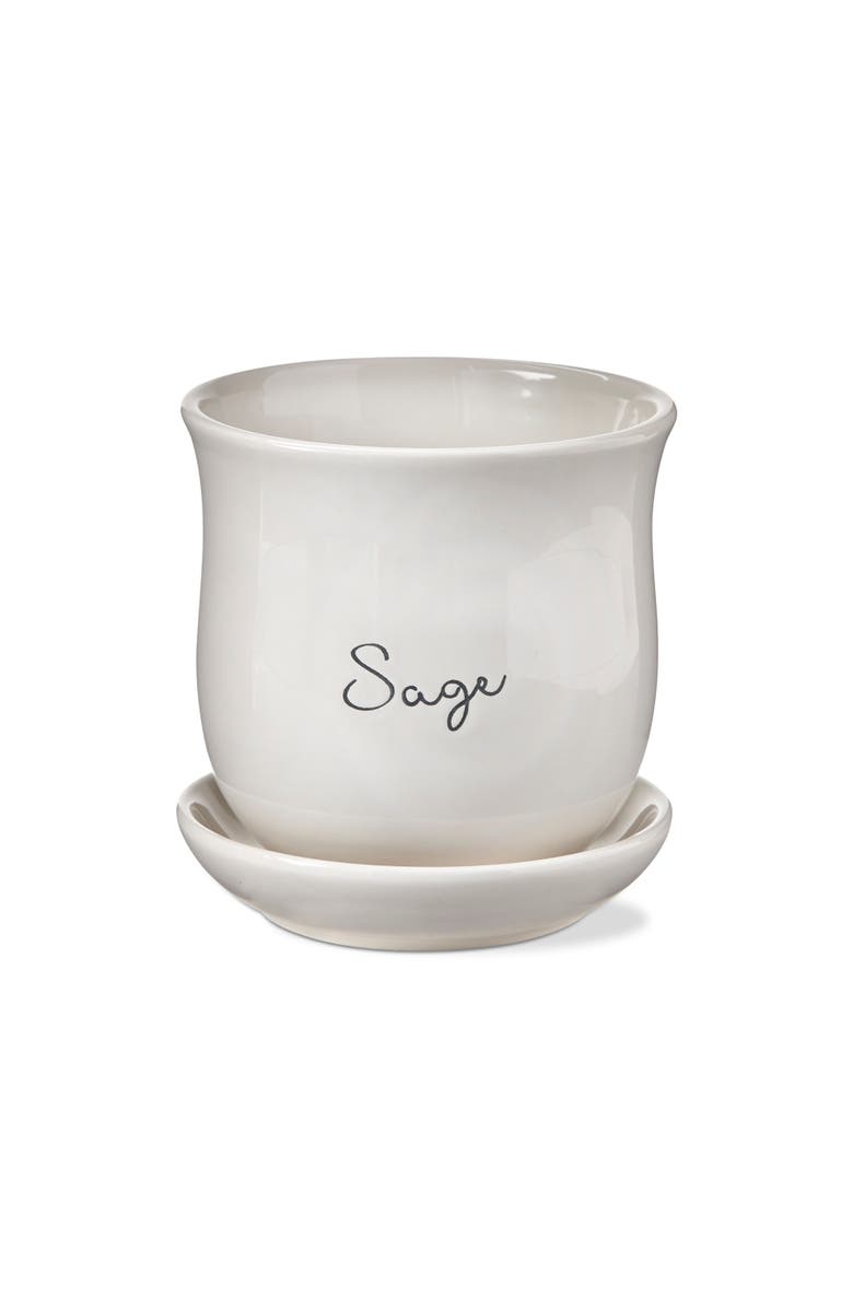 tag Sage Ceramic Planter with Saucer Set Multicolor Garden Pots, Main, color, Multicolored