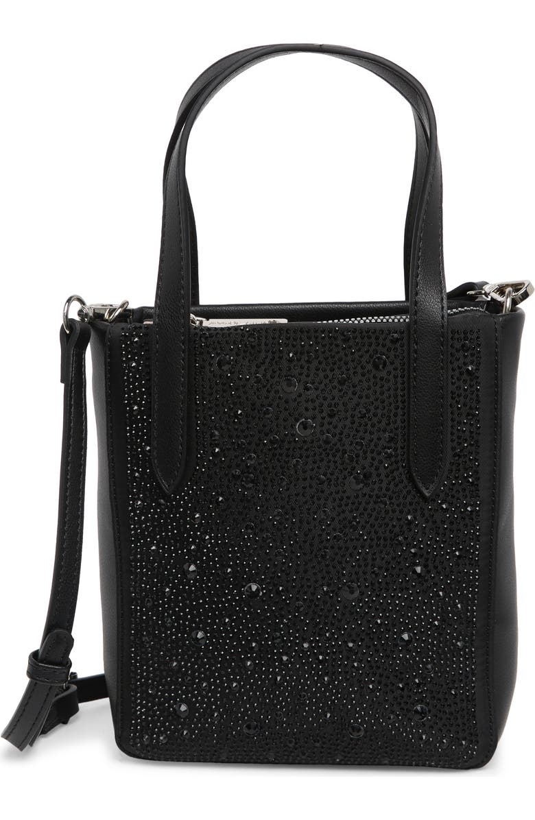 Betsey Johnson Kat Rhinestone Shopper Crossbody Bag, Main, color,