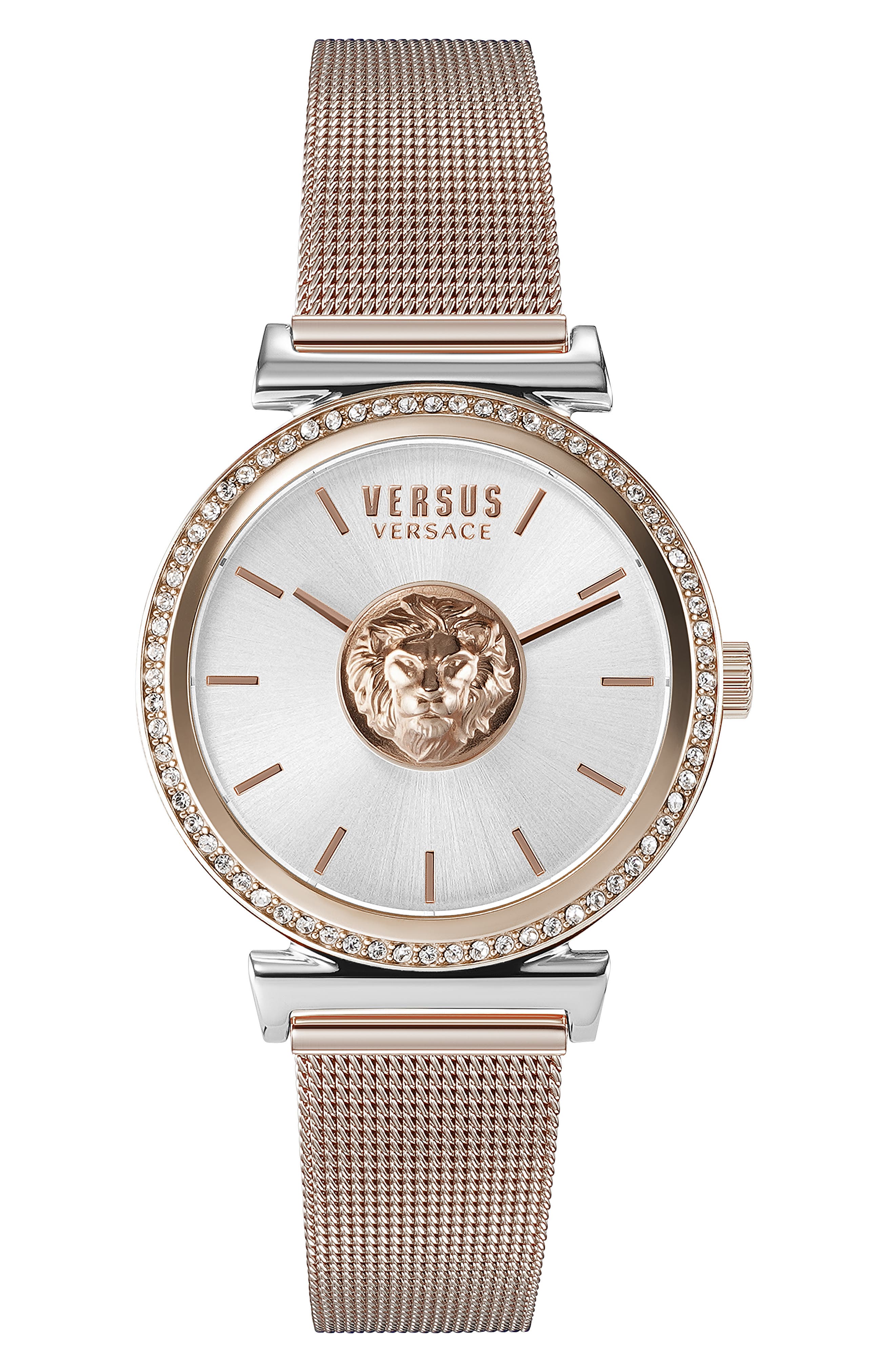 VERSUS Versace Brick Lane Mesh Strap Watch, 34mm