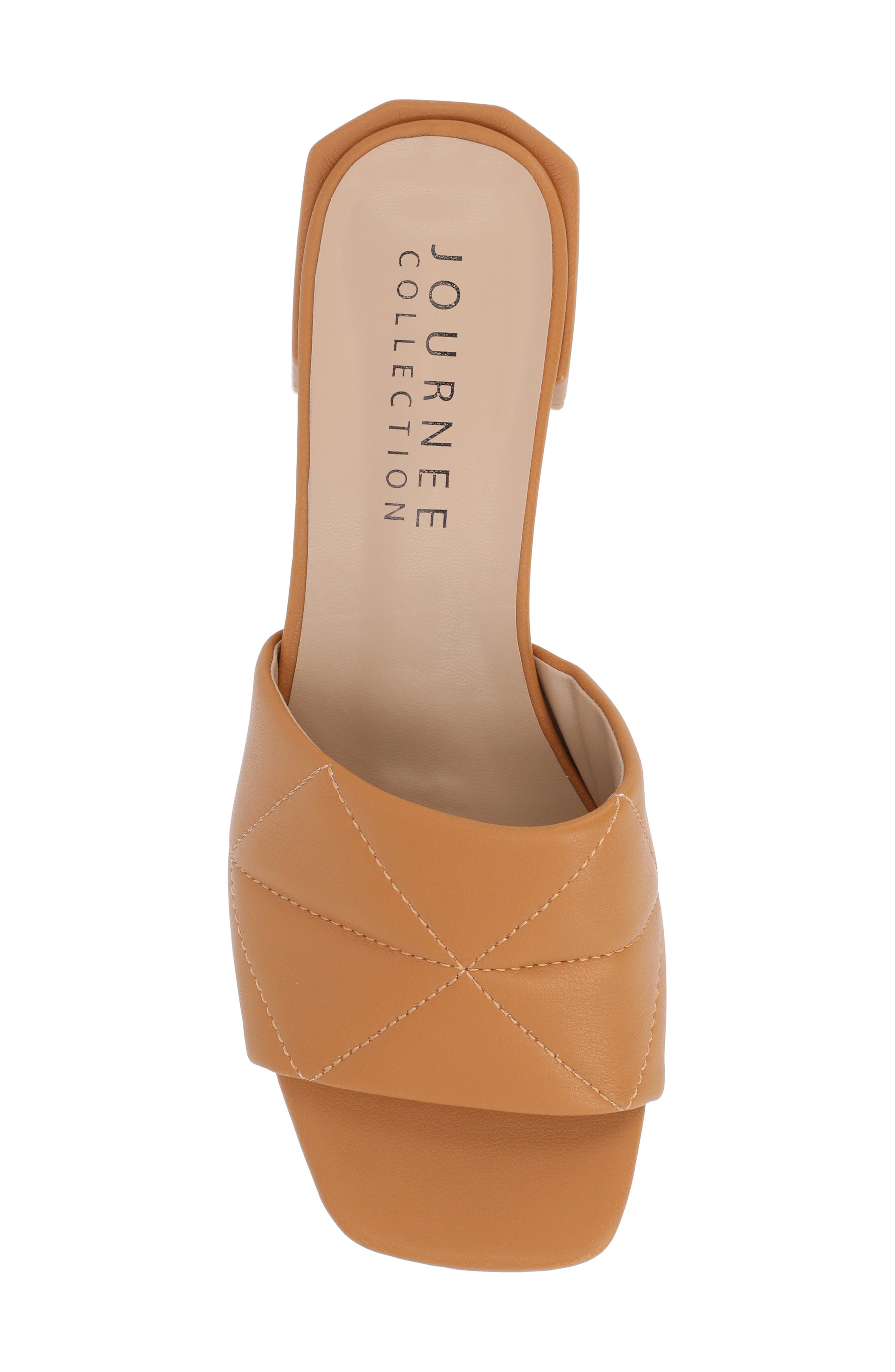 Journee Collection Elidia Quilted Slide Sandal, Alternate, color, Brown