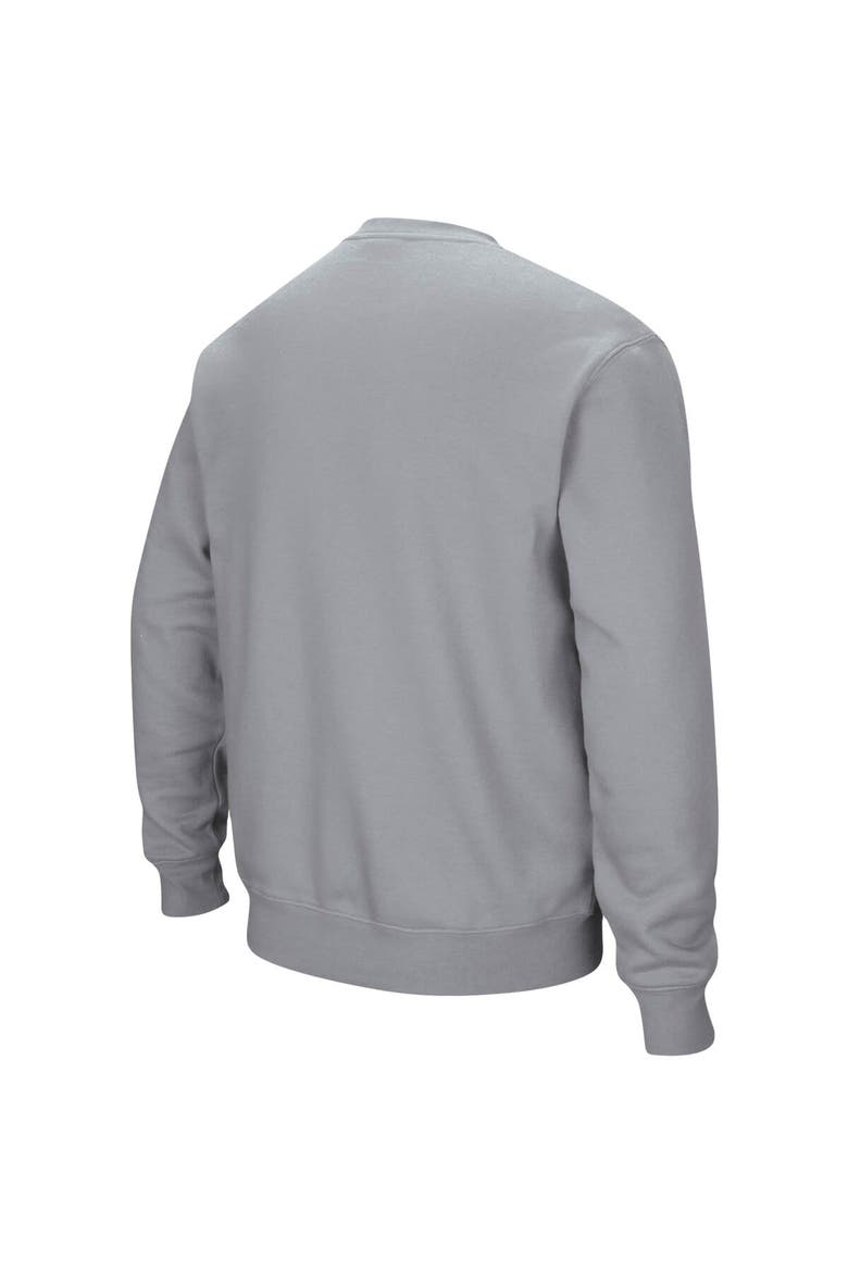 Men's Colosseum Heathered Gray UCF Knights Arch & Logo Tackle Twill Pullover Sweatshirt, Alternate, color, Heather Gray