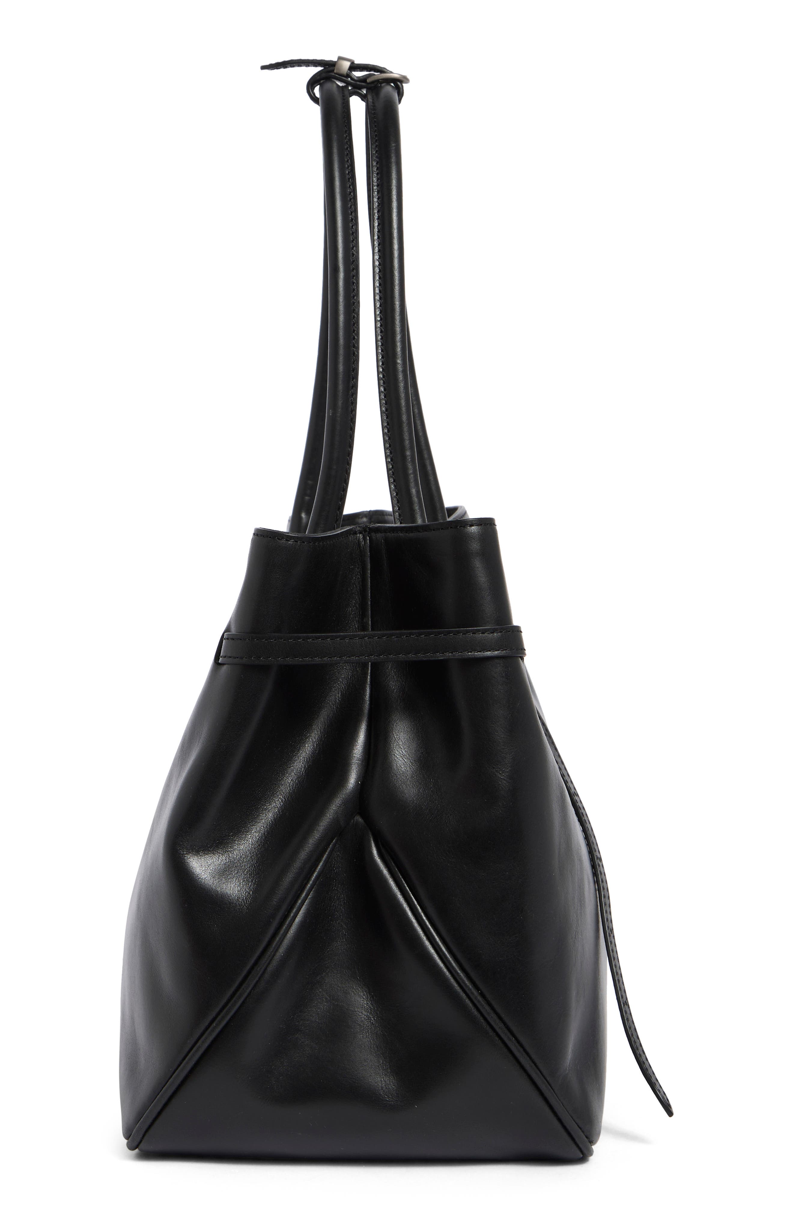 MARGESHERWOOD Grandma Large Buckle Suede Shoulder Bag, Alternate, color, Black Pull-Up