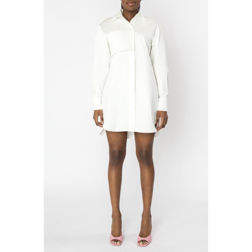 Israella Kobla Freya Long Sleeve Cotton High-low Shirtdress In White