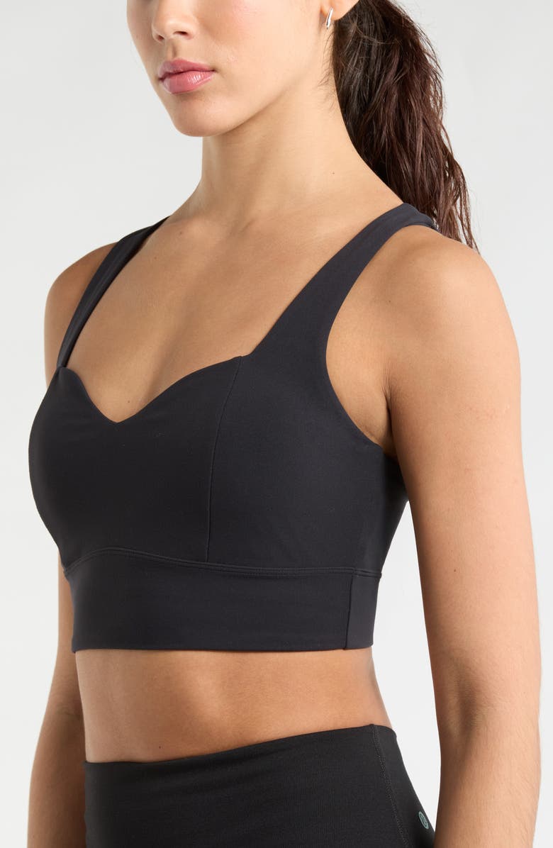Zella Studio Luxe Sports Bra, Alternate, color, Black