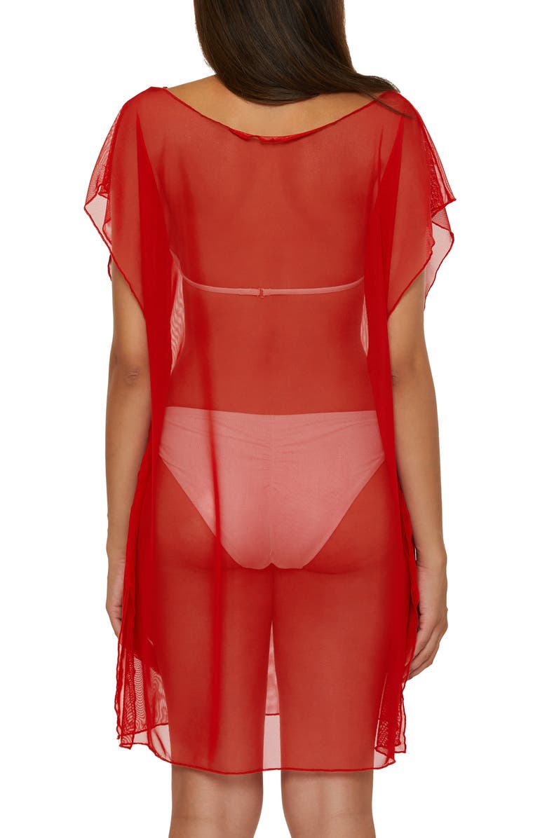 BCA by Rebecca Virtue Mesh Cover-Up Tunic, Alternate, color, Ruby