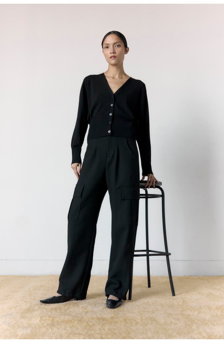 Modern Citizen Carson Button-Front Cardigan, Alternate, color, Black