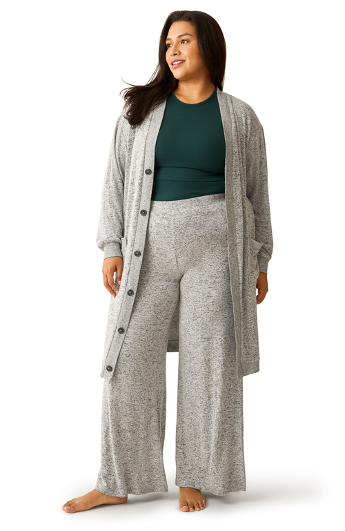 Kindred Bravely Cozyknit Wide Leg Lounge Pant In Gray