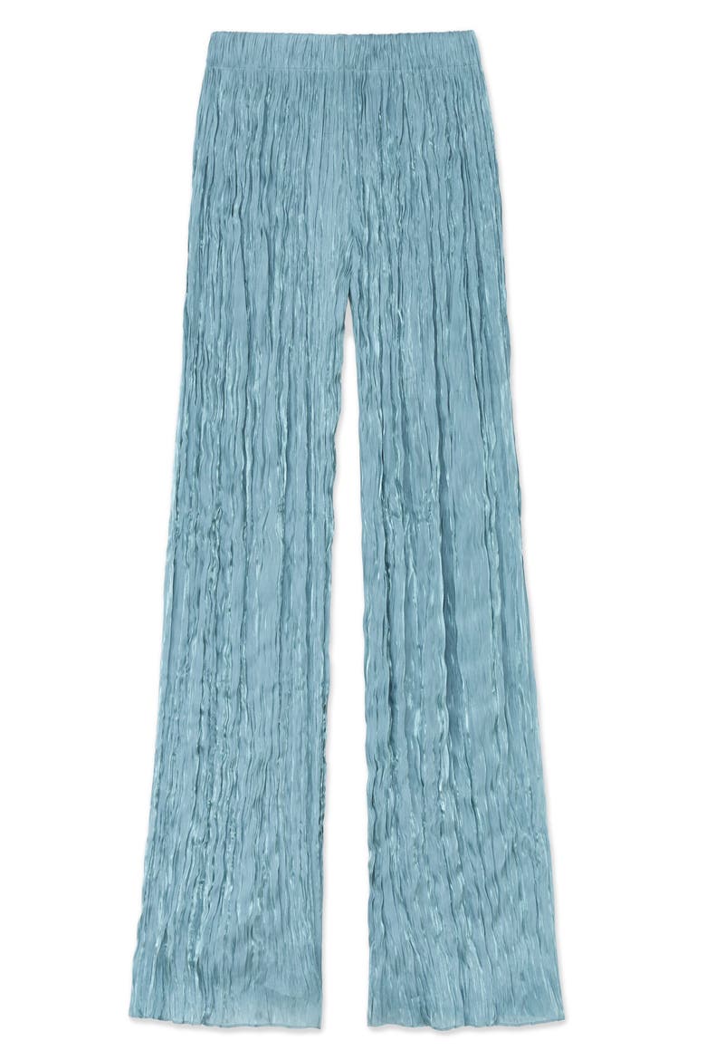 Parkside Plissé Satin Wide Leg Pants, Alternate, color, LAGOON GREEN