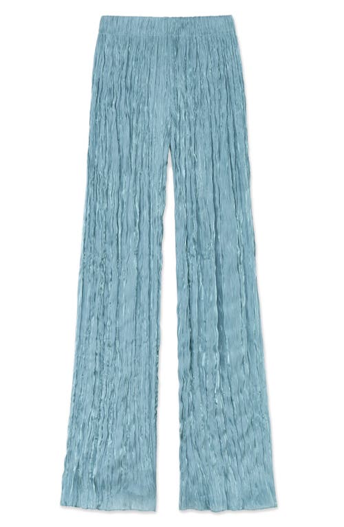 Lafayette 148 Iridescent Twill Plissã© Parkside Pant In Lagoon Green