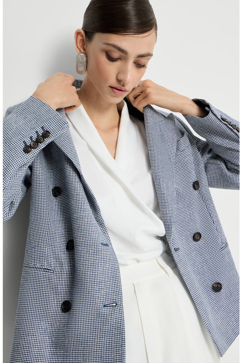Houndstooth blazer, Alternate, color, Blue