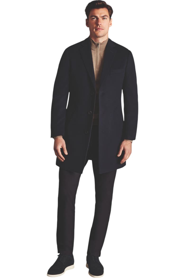Pure Wool Overcoat, Alternate, color, Navy