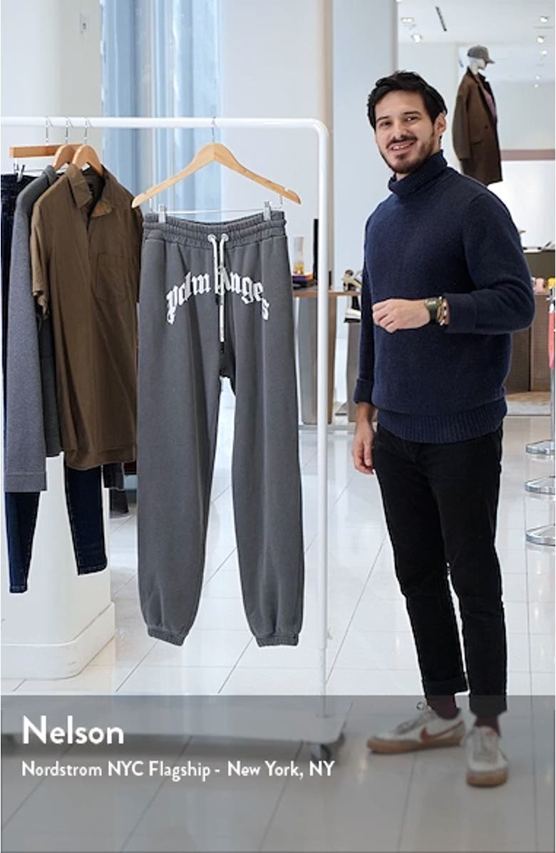 Curved Logo Cotton Joggers, sales video thumbnail