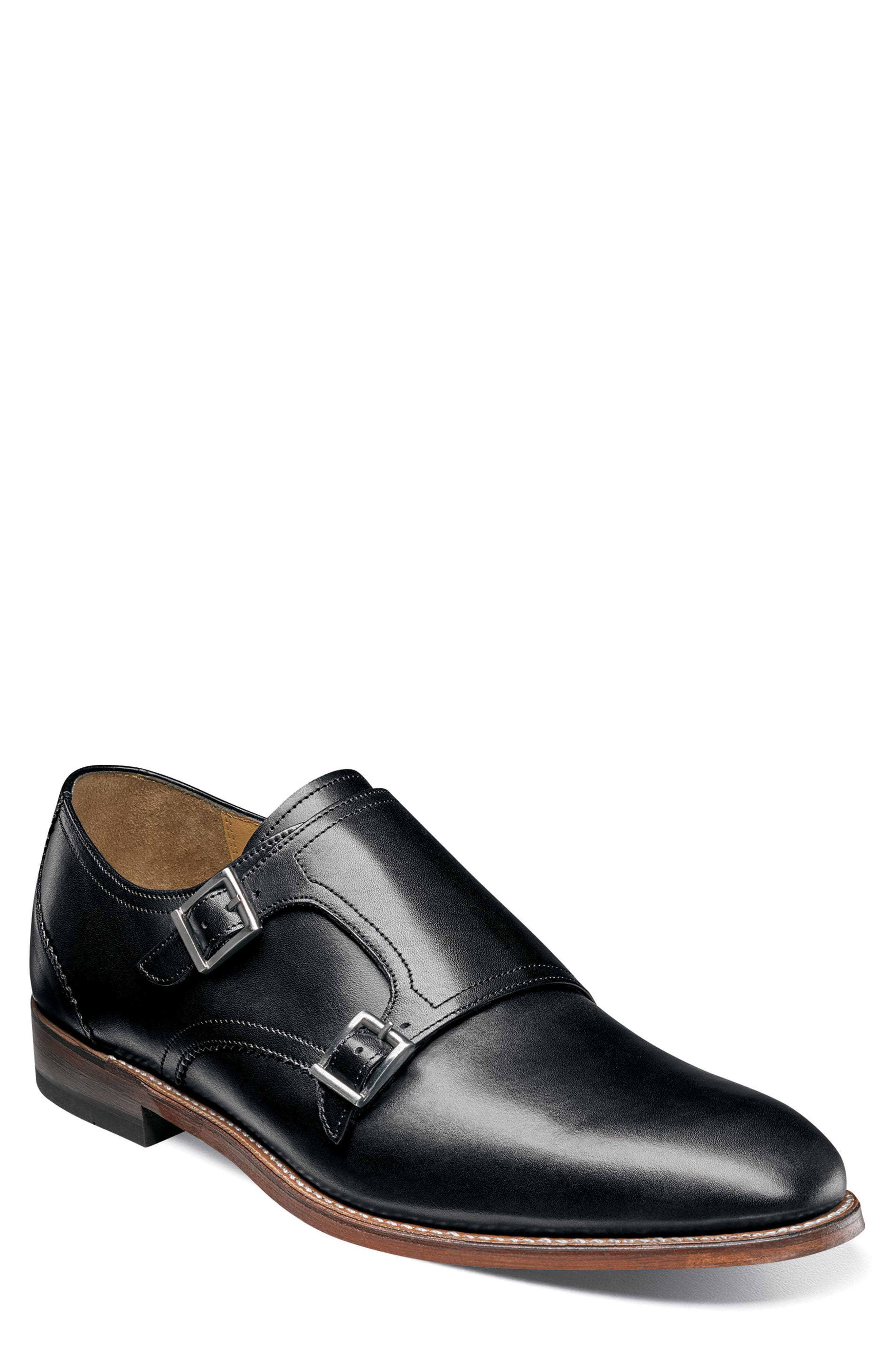 Stacy Adams M2 Plain Toe Double Strap Monk Shoe, Main, color, 