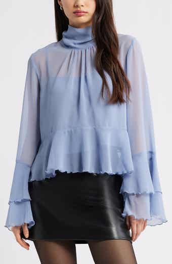 Open Edit High Neck Chiffon Top