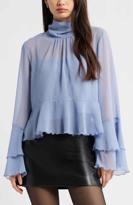 Open Edit High Neck Chiffon Top