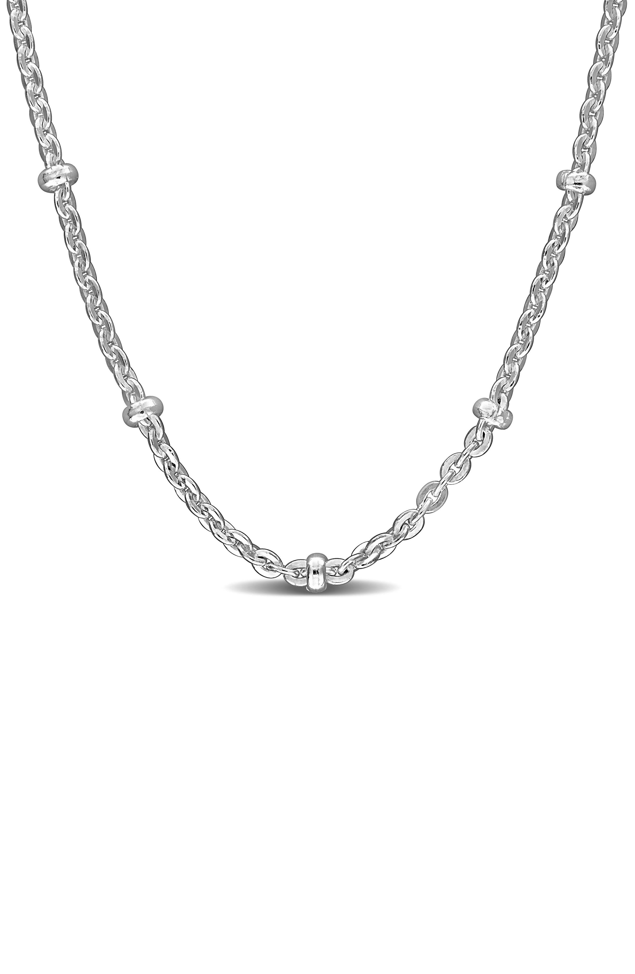 Saturno Bead Station Necklace, 2.1mm