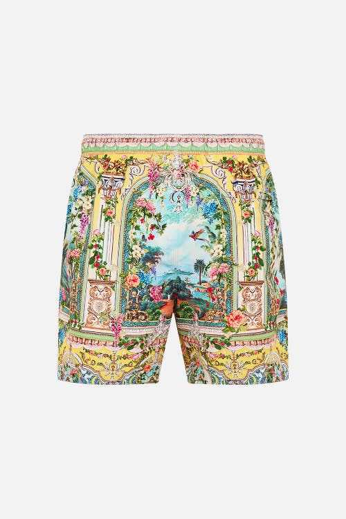 Camilla Mid Length Boardshort With Elastic Waist Tales Of Topkapi Palace In Multi