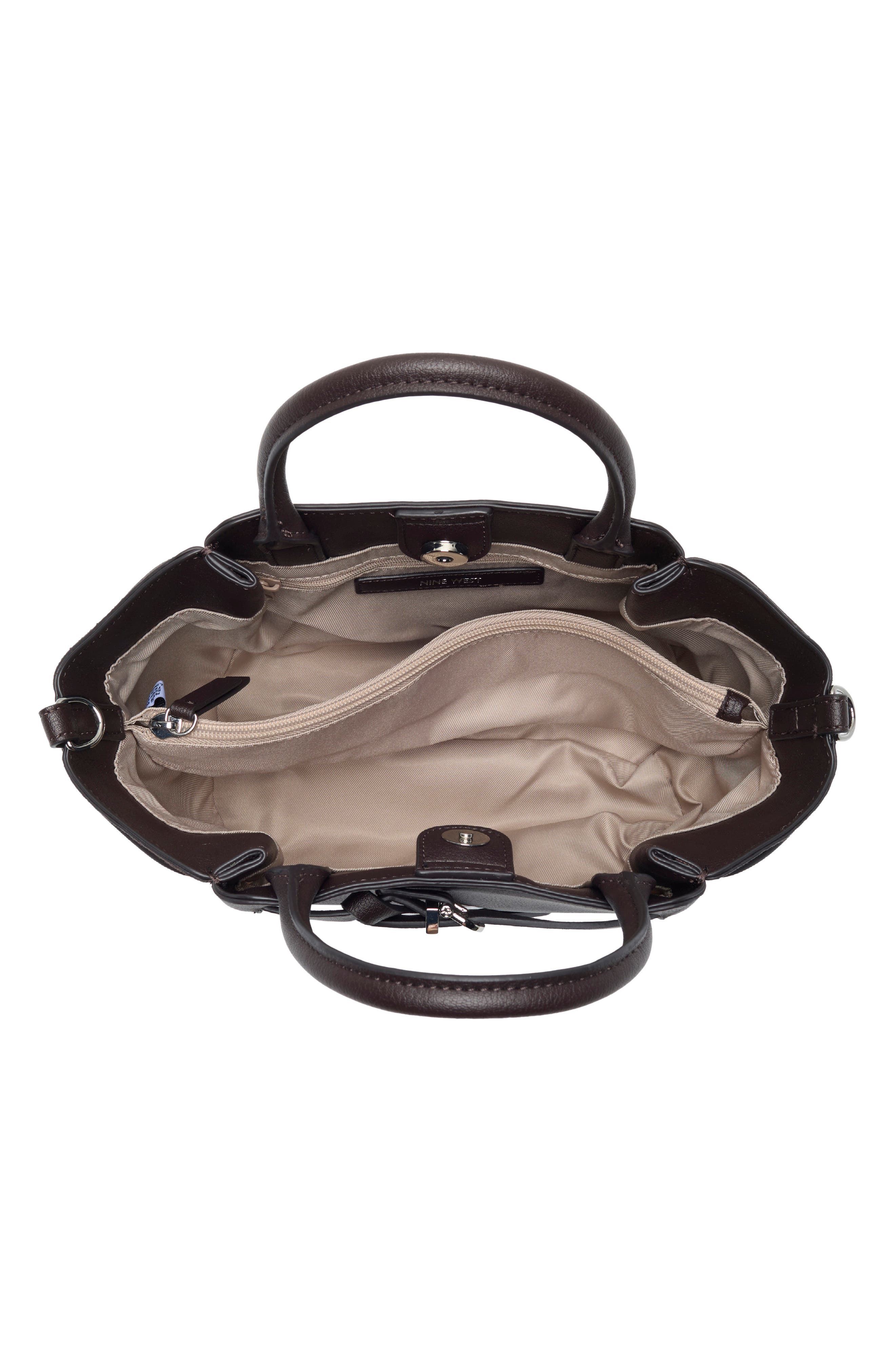 Nerina Faux Leather Satchel, Alternate, color, ESPRESSO