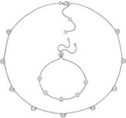 DELMAR Dew Lab Created Moissanite Station Necklace & Bracelet Set