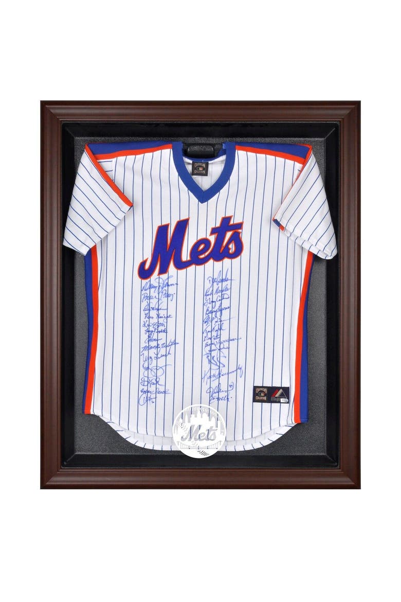 New York Mets Brown Framed Logo Jersey Display Case, Main, color, Brown