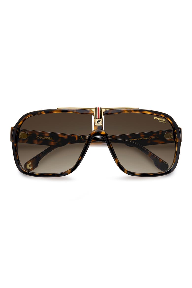 64mm Oversize Gradient Navigator Sunglasses, Alternate, color, HAVANA/ BROWN