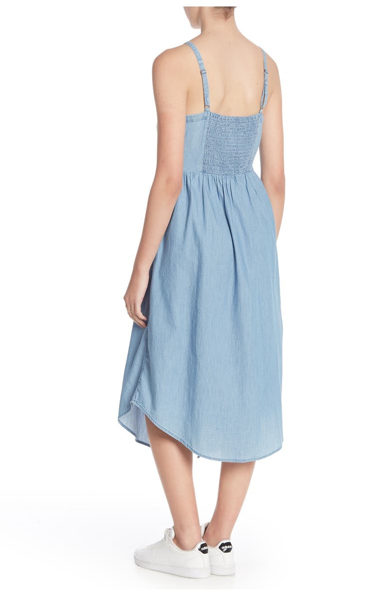 Susina<sup>®</sup> Chambray Button Front Midi Dress, Alternate, color, 