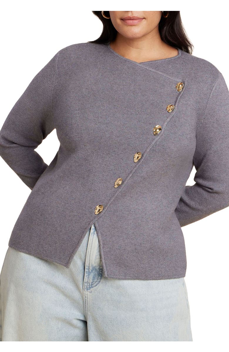 ELOQUII Overlap Cardigan, Main, color, 