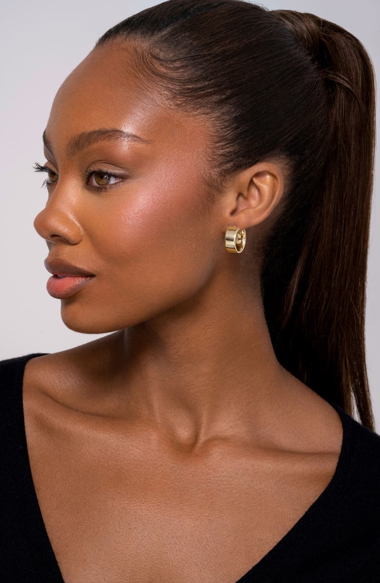 Bony Levy 14K Gold Small Wide Hoop Earrings, Alternate, color, 14K Yellow Gold