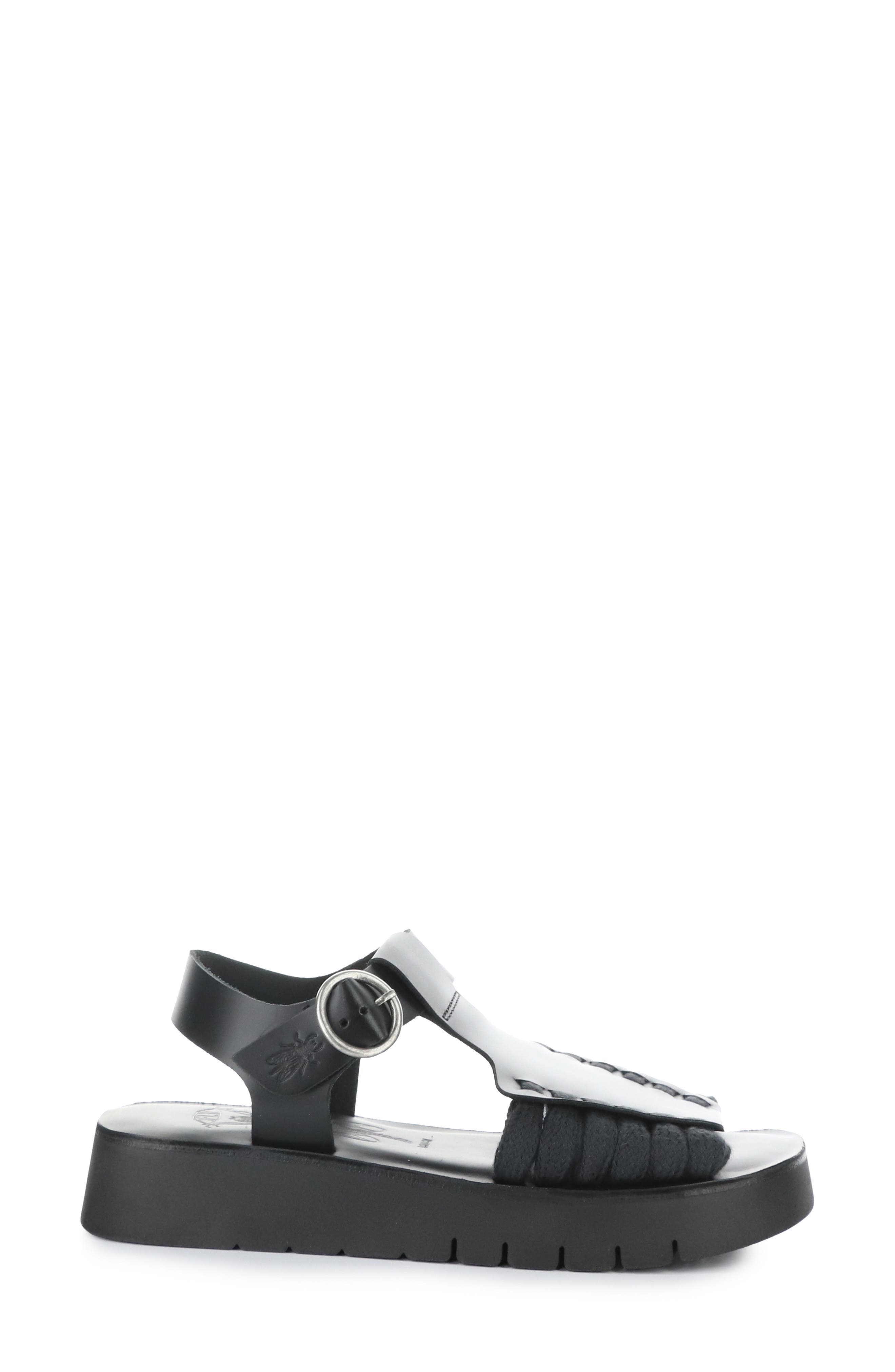 Fly London Platform Sandal, Alternate, color, Black Bridle