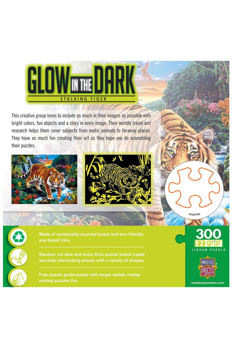 Stalking Tiger 300 Piece Glow Puzzle, Alternate, color, Multicolor